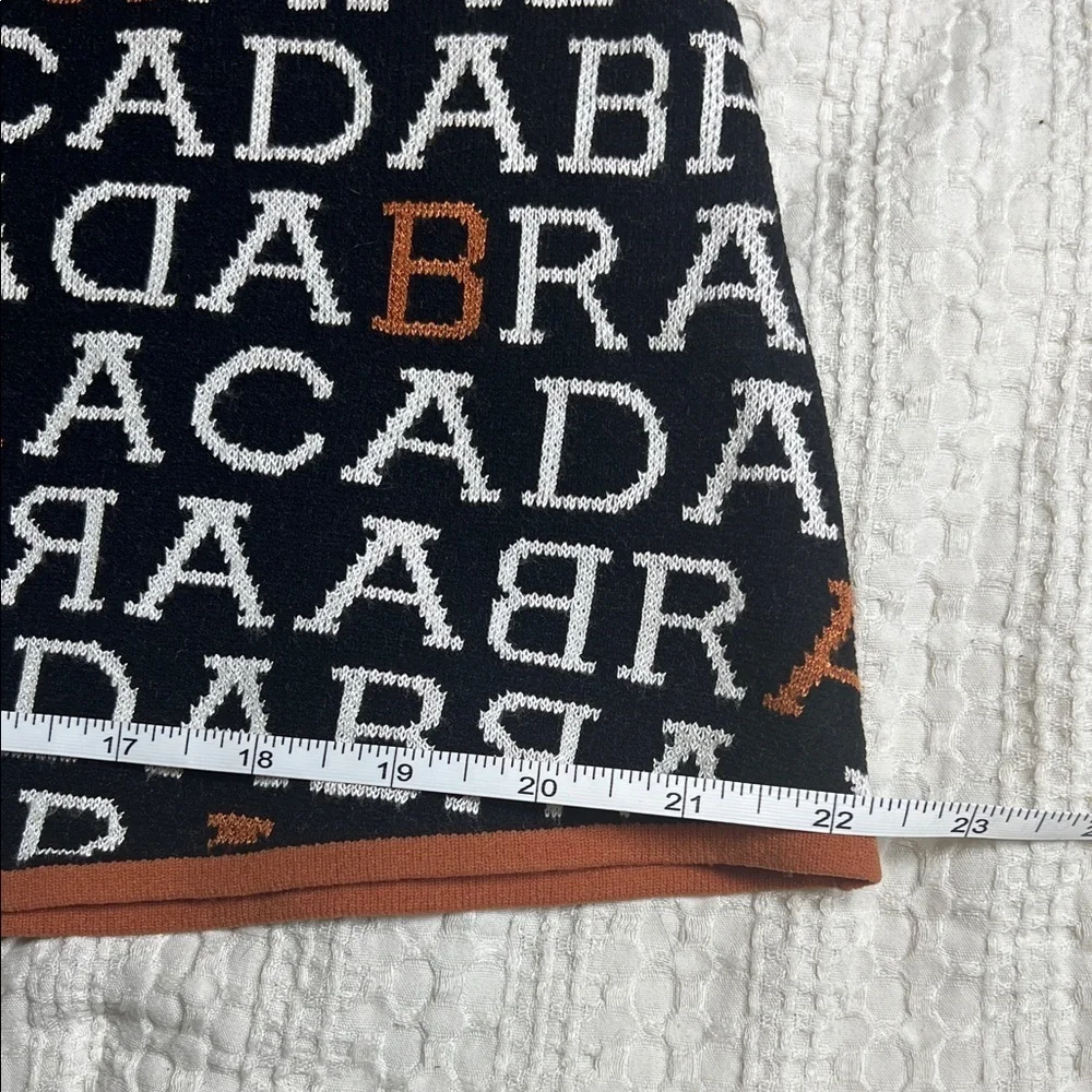 Anthropologie Orange and Black Textured Mini Skirt XS